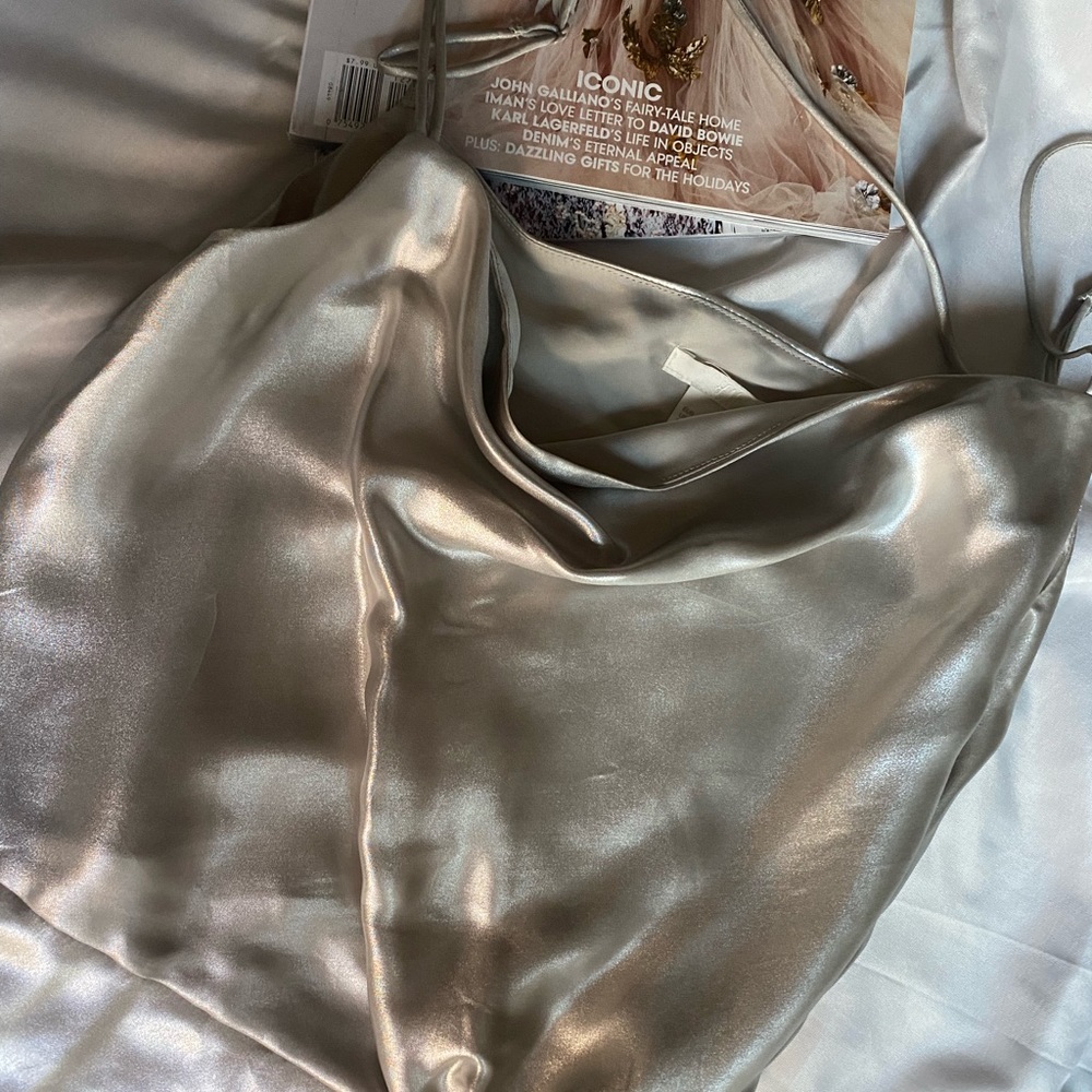 Silver Satin Dress